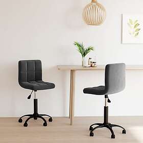 vidaXL Snurrbara matstolar 2 st svart sammet 334364