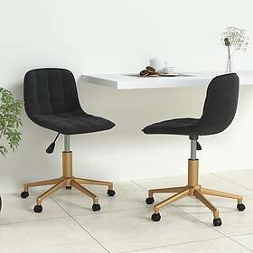 vidaXL Snurrbara matstolar 2 st svart sammet 334136