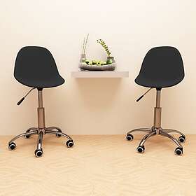 vidaXL Snurrbara matstolar 2 st svart tyg 333419