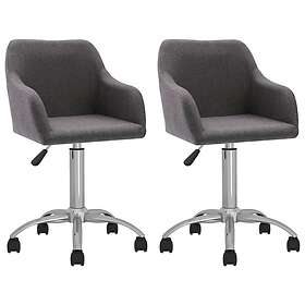 vidaXL Snurrbara matstolar 2 st taupe tyg 330643