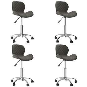 vidaXL Snurrbara matstolar 4 st mörkgrå sammet 3088307