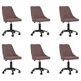vidaXL Snurrbara matstolar 6 st brun tyg 3090186