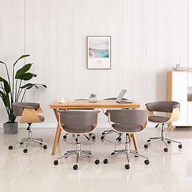 vidaXL Snurrbara matstolar 6 st taupe tyg 3054889