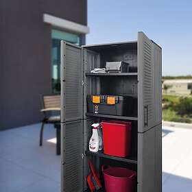 vidaXL Förvaringsskåp för trädgården grå och svart 68x37x163 cm PP 151821