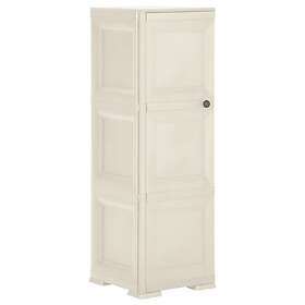 vidaXL Plastskåp 40x43x125 cm träimitation gräddvit 340603