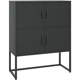 vidaXL Högskåp svart 80x35x100 cm stål 335880