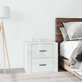 vidaXL Sängbord vit högglans 40x35x47 cm 816706