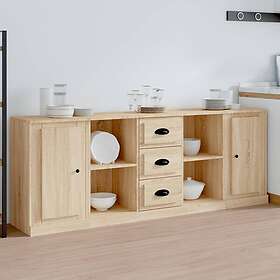 vidaXL Skänk 3 delar Sonoma ek konstruerat trä 3185258