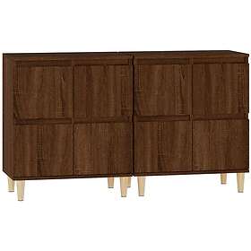 vidaXL Skänk 2 st brun ek 60x35x70 cm konstruerat trä 3185758