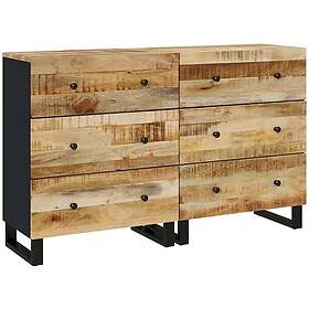 vidaXL Skänkar 2 st 60x33x75 cm grovt mangoträ 3143635