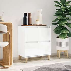 vidaXL Byrå vit högglans 60x35x70 cm konstruerat trä 821158