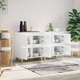 vidaXL Skänk 2 st vit högglans 60x35x70 cm konstruerat trä 3185753