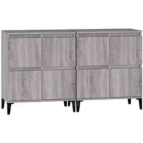 vidaXL Skänk 2 st grå sonoma 60x35x70 cm konstruerat trä 3185765