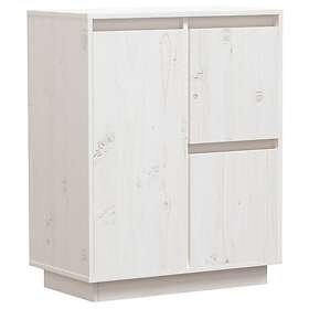 vidaXL Skänk vit 60x34x75 cm massiv furu 813391