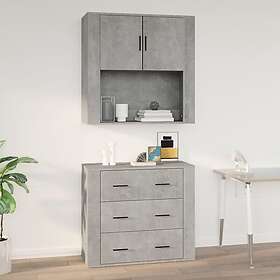 vidaXL Väggskåp betonggrå 80x33x80 cm konstruerat trä 816588