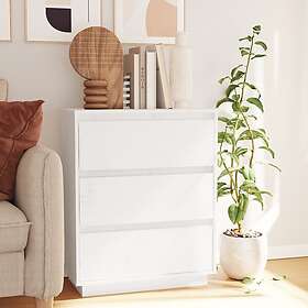 vidaXL Skänk vit 60x34x75 cm massiv furu 813361