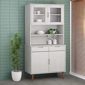 vidaXL Överdel till högskåp MOLDE vit 90x35x100 cm massiv furu 350550