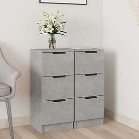 vidaXL Skänkar 2 st betonggrå 30x30x70 cm konstruerat trä 811160