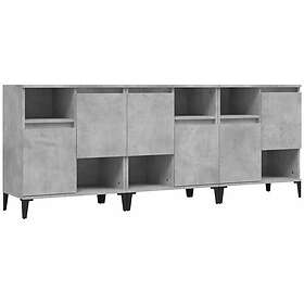 vidaXL Skänk 3 st betonggrå 60x35x70 cm konstruerat trä 3185747
