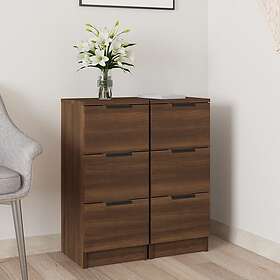 vidaXL Skänkar 2 st brun ek 30x30x70 cm konstruerat trä 817017
