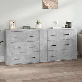 vidaXL Skänk 2 st betonggrå konstruerat trä 3185411