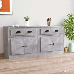 vidaXL Skänk 2 st betonggrå konstruerat trä 3185267