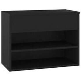 vidaXL Skobänk svart 60x30x45 cm spånskiva 808739