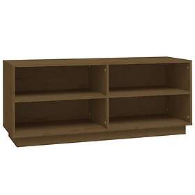 vidaXL Skoskåp honungsbrun 110x34x45 cm massiv furu 813543