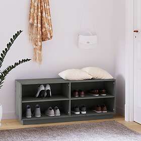 vidaXL Skoskåp grå 110x34x45 cm massiv furu 813542