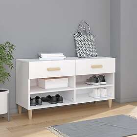 vidaXL Skoskåp vit 102x35x55 cm konstruerat trä 812816