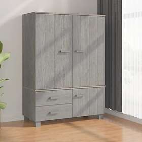 vidaXL Garderob HAMAR ljusgrå 99x45x137 cm massiv furu 340479