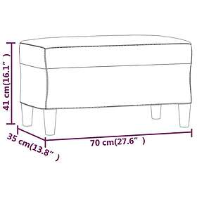vidaXL Bänk cappuccino 70x35x41 cm konstläder 349396