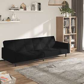 vidaXL Sovesofa 2-sæders svart mikrofibertyg 340681