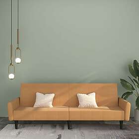 vidaXL Sovesofa 2-sæders taupe mikrofibertyg 340666