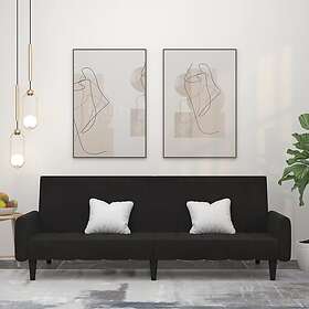 vidaXL Sovesofa 2-sæders svart mikrofibertyg 340669