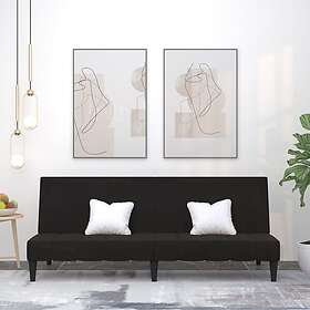 vidaXL Sovesofa 2-sæders svart mikrofibertyg 340663