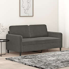 vidaXL Soffa 2-sits mörkgrå 140 cm sammet 349044