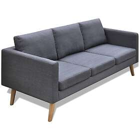 vidaXL Sofa 3-sæders tyg mörkgrå 242221