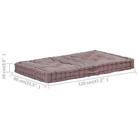 vidaXL Dyna till pallsoffa bomull 120x80x10 cm taupe 48682