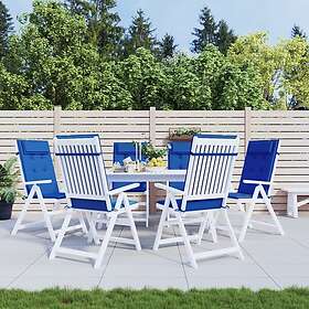 vidaXL Stolsdynor för stolar med hög rygg 6 st kungsblå oxfordtyg 361906