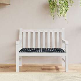 vidaXL Bänkdyna för trädgården svartrutig 120x50x3 cm oxfordtyg 361136