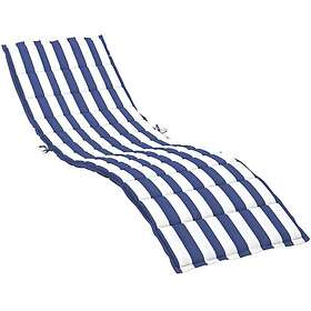 vidaXL Solstolsdyna blå&vit randig oxfordtyg 361399