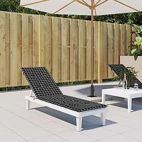 vidaXL Stolsdyna för däckstol svartrutig oxfordtyg 361378