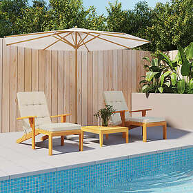 vidaXL Stolsdynor för däckstolar 2 st gräddvit oxfordtyg 361986