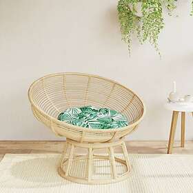 vidaXL Rund dyna bladmönster Ø 60x11 cm oxfordtyg 361952