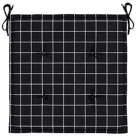 vidaXL Stolsdynor 2 st svartrutig 40x40x3 cm tyg 361014