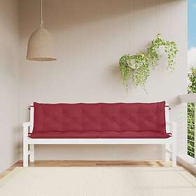 vidaXL Bänkdyna för trädgården vinröd 200 cm oxfordtyg 315049