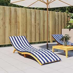 vidaXL Solstolsdyna blå&vit randig oxfordtyg 361443