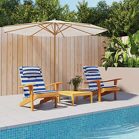 vidaXL Stolsdynor till däckstol 2 st blå&vit randig oxfordtyg 361845