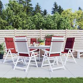 vidaXL Stolsdynor för stolar med hög rygg 6 st vinröd oxfordtyg 361903